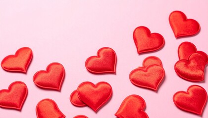Fototapeta premium red hearts on white background