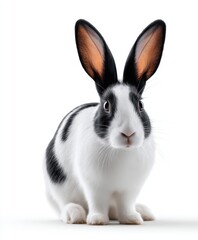 Fototapeta premium Adorable Black and White Bunny with Large Ears