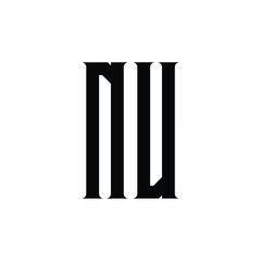 NU monogram logo design letter text name symbol monochrome logotype alphabet character simple logo