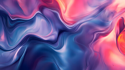 Obraz premium Colorful Abstract Fluid Art with Swirls of Pink and Blue Tones