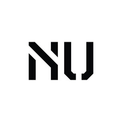 NU monogram logo design letter text name symbol monochrome logotype alphabet character simple logo