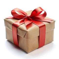 Obraz premium Gift box tied ribbon isolated on white background