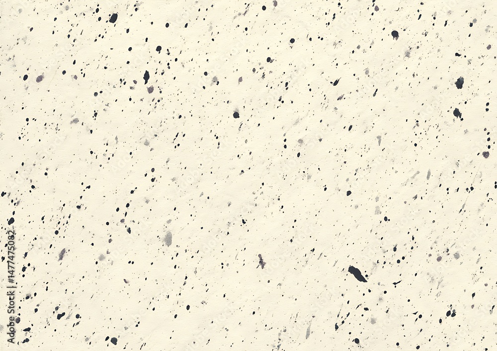 Poster white textured paper background with random ink splatters, flat texture, ultra-high definition, and 