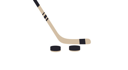Angled Hockey Stick and Puck A Minimalist Composition