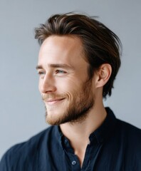 Fototapeta premium Engaging and Professional Young Man with a Warm Smile