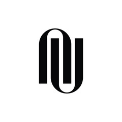 NU monogram logo design letter text name symbol monochrome logotype alphabet character simple logo