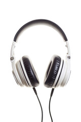 Isolated White and Black Headphones