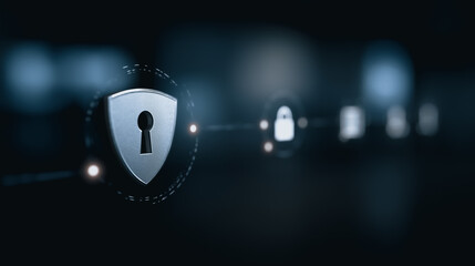 Digital Shield of Security: The image showcases a digital shield, a powerful symbol of protection in the digital realm. It represents security, privacy, and the safeguarding of sensitive data.