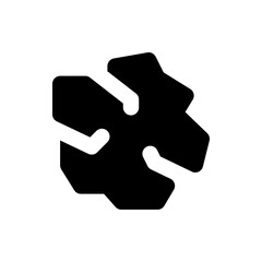 Star of life medical symbol in black with rounded edges and white negative space on a white background