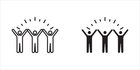 happy people icon set, on white background, eps 10.