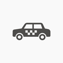 Taxi, taxicab car flat icon vector for transportation apps and websites