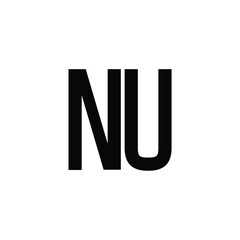 NU monogram logo design letter text name symbol monochrome logotype alphabet character simple logo