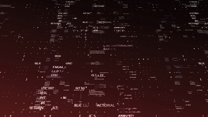 Programming code floating in cyberspace forming a big data stream