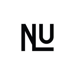 NU monogram logo design letter text name symbol monochrome logotype alphabet character simple logo