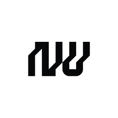 NU monogram logo design letter text name symbol monochrome logotype alphabet character simple logo