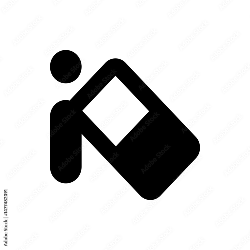 Poster black graphic of a container pouring with a circle above the container on a white background image