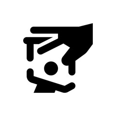 Illustration of a hand giving a coin to a person in need in a simple black and white design style