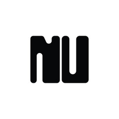 NU monogram logo design letter text name symbol monochrome logotype alphabet character simple logo