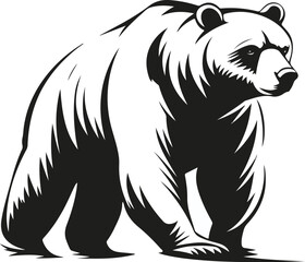 Obraz premium Powerful Bear Silhouette with Detailed Fur