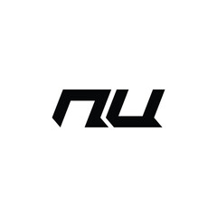 NU monogram logo design letter text name symbol monochrome logotype alphabet character simple logo