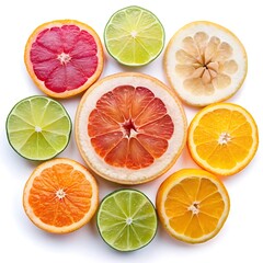 Obraz premium Ugli fruit with slices isolated on white background