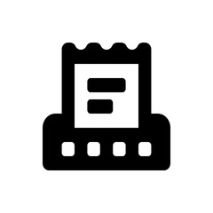 Fototapeta premium Illustration of a black and white receipt with rounded edges and perforated top edge with text blocks