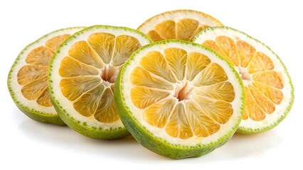 Ugli fruit with slices isolated on white background