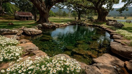 Fototapeta premium Outdoor pool in natural landscape