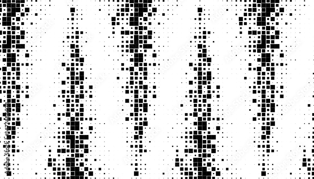 Poster black and white halftone pattern with pixel effect for modern background. easily resized and recolou