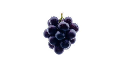 Fototapeta premium Lush Dark Grapes with Water Droplets on Transparent Background