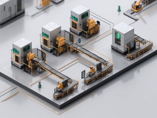 Fototapeta premium 5Genabled factory automation with highspeed data transfer visualization