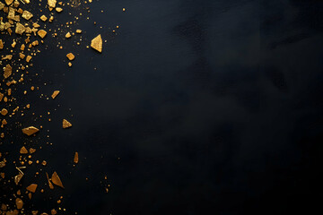 Obraz premium Golden Crushed Particles on Dark Textured Background for Design Use