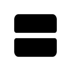 Two black horizontal rounded rectangles stacked evenly with a white background in a simple illustration