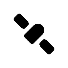 Illustration of a black satellite with two solar panels against a white background in a simple style