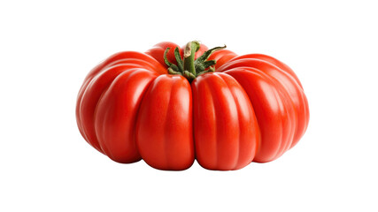 Single Ripe Beefsteak Tomato Isolated on Transparent Background