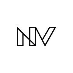 NV monogram logo design letter text name symbol monochrome logotype alphabet character simple logo