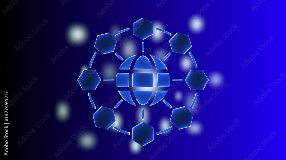 Poster glowing neon global network connection background. world map. high-speed internet technology concept