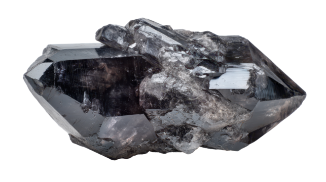 A stunning crystal with sharp edges and reflections. transparent background