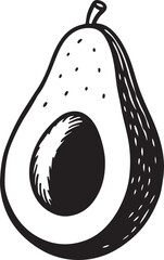 Healthy avocado half vector illustration, perfect for food blogs, organic product designs, and nutrition-themed content