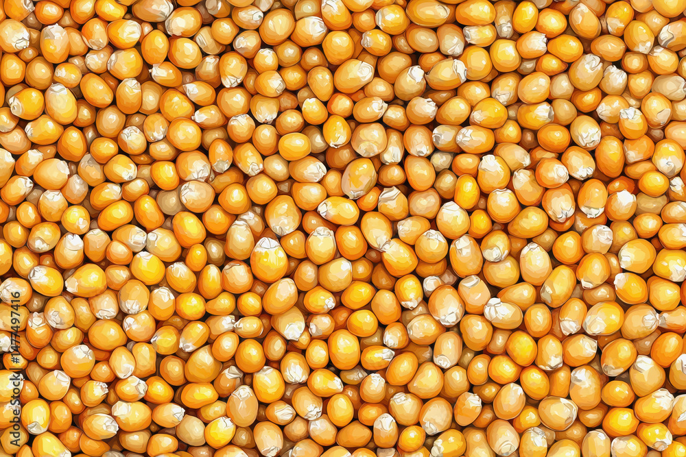 Poster abundant yellow beans displayed in a natural setting showcasing the bright colors and unique texture