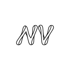 NV monogram logo design letter text name symbol monochrome logotype alphabet character simple logo