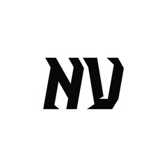Obraz premium NV monogram logo design letter text name symbol monochrome logotype alphabet character simple logo