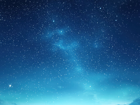 Serene night sky filled with distant stars sparkling against a deep blue canvas of celestial wonder