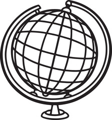Detailed world globe illustration perfect for classroom visuals, teaching materials, and travel-related design projects.