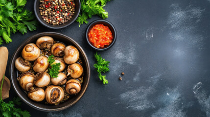 Escargot Dish with Spices and Sauces