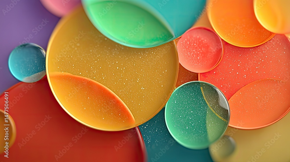 Poster psychedelic abstract shapes art digital creation colorful background vibrant environment artistic vi