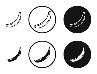 banana icons in line art painting concept