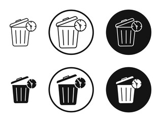 Time waste icons in line art painting concept