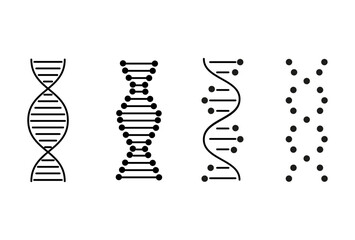 DNA string icon. DNA strand double helix spiral, vector illustration in flat style. RNA, Life gene, chromosome elements