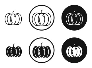 Pumpkin icons in line art painting concept